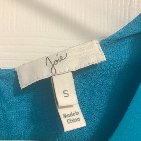 Joie Women's Turquoise 100% Silk Sleeveless Blouse, Size SM - Picture 2 of 6